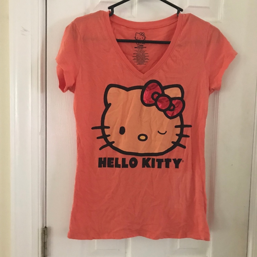 Orange Hello Kitty Shirt size L